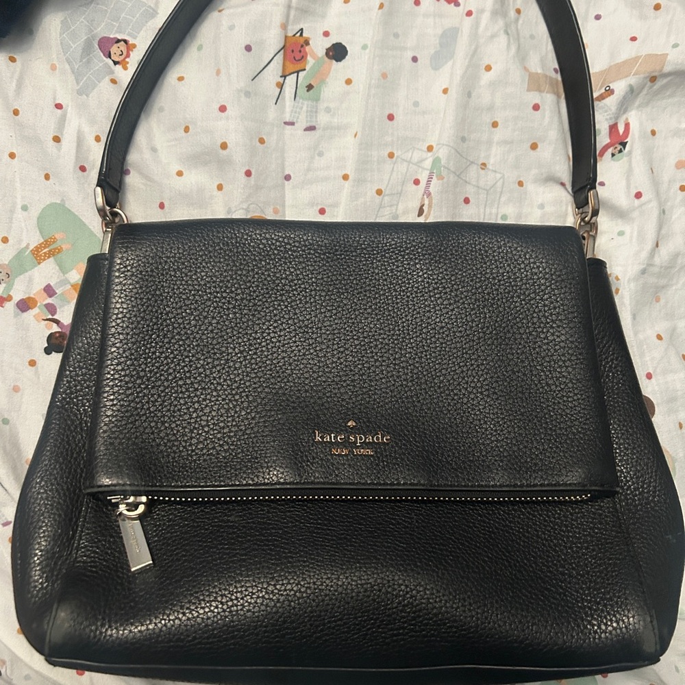 Kate Spade Black Pebbled Leather Shoulder Bag